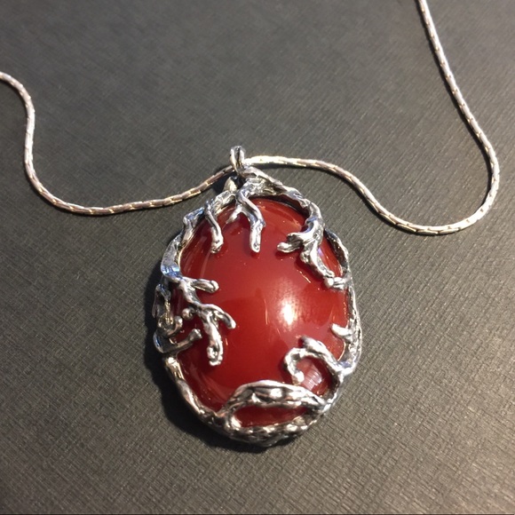 Or Paz Sterling Silver Carnelian Pendant Necklace - Picture 3 of 8